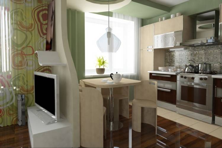 Дизайн кухни-гостиной, фото интерьер