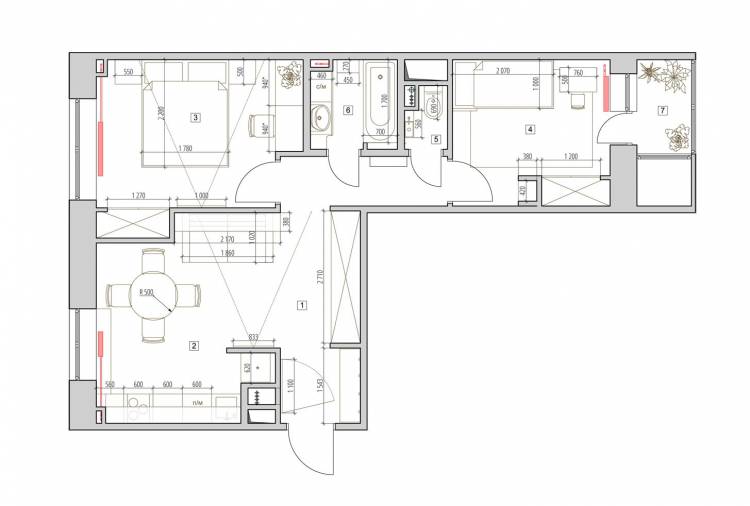 Современный дизайн двухкомнатной квартиры