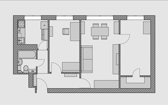 Дизайн трехкомнатной квартиры
