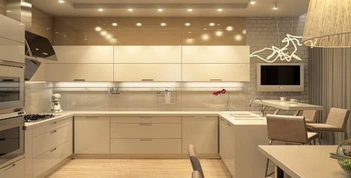 Дизайн кухни в современном стиле в светлых тонах недорого (с фото)