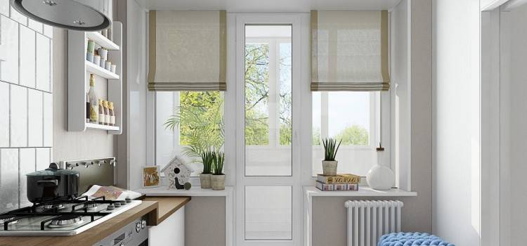 Дизайн и оформление кухни с балконной дверью