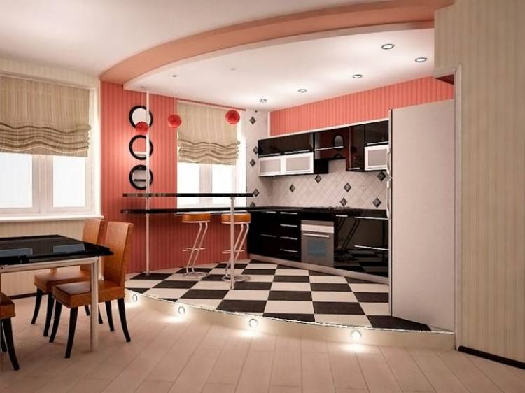 Плитка напольная в гостиную совмещенную с кухней дизайн: 79 фото идей