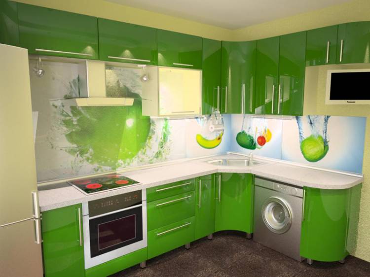 Кухни зеленого цвет
