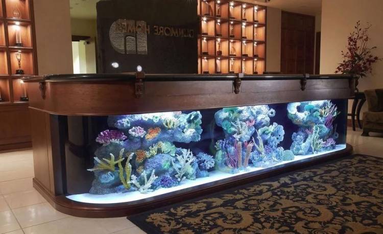 Изготовление аквариумов барная стойка от компании Подводный мир по выгодным ценам