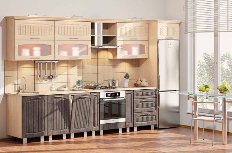 Размеры кухонных шкафов и их стандарт, габариты модулей и расположени