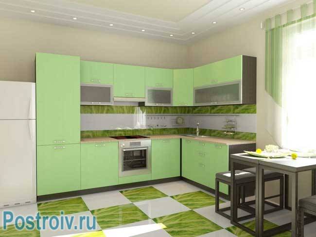 Кухни зеленого цвет