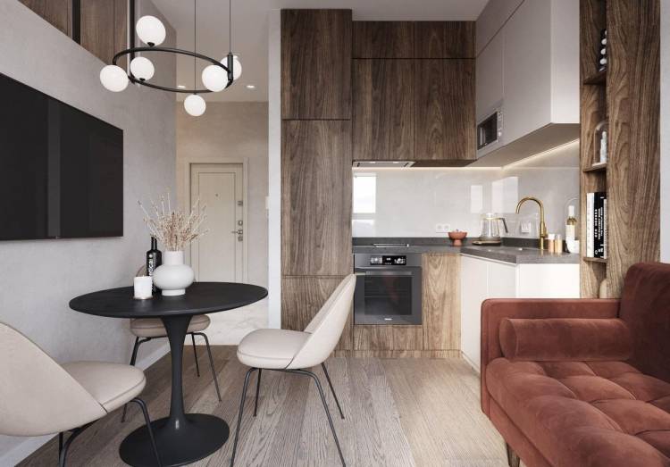 Дизайн однокомнатной квартиры с кухней гостиной: 106+ идей дизайна