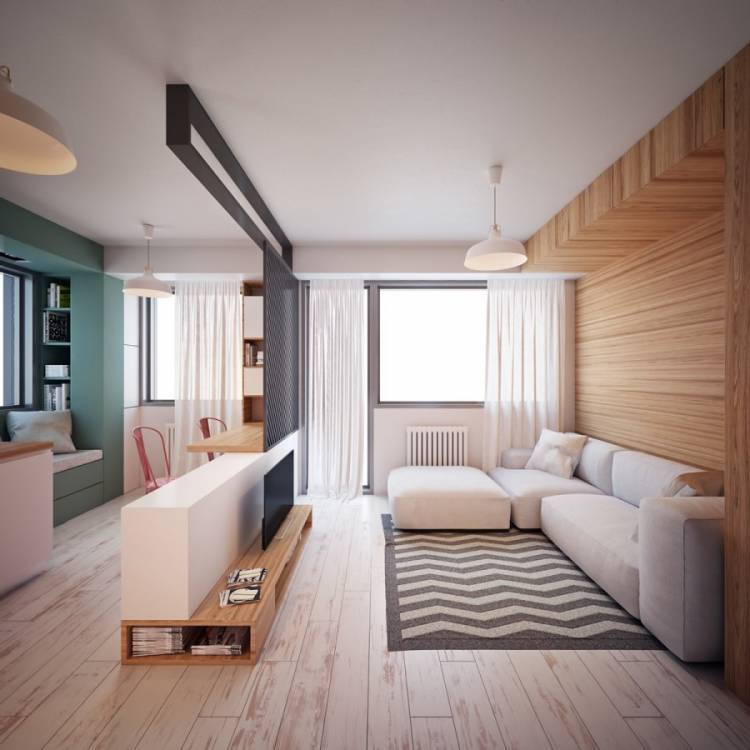Дизайн однокомнатной квартиры с отдельной кухней: 100 фото дизайна