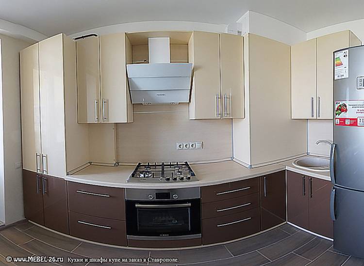 Коричневый корпус кухни и светлый фасад: 99 фото дизайна