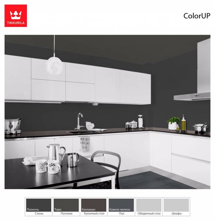 Черный цвет в интерьере кухни
