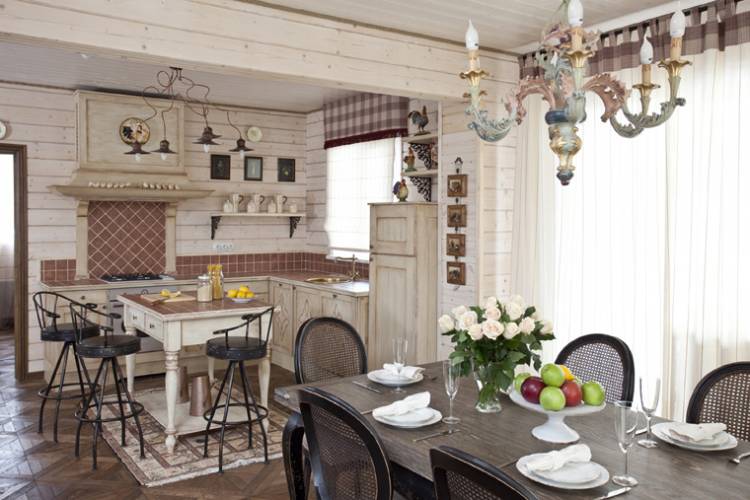 Интерьер дачи в деревенском стиле своими руками, дизайн маленькой кухни в деревянном доме, ремонт гостиной в коттедж