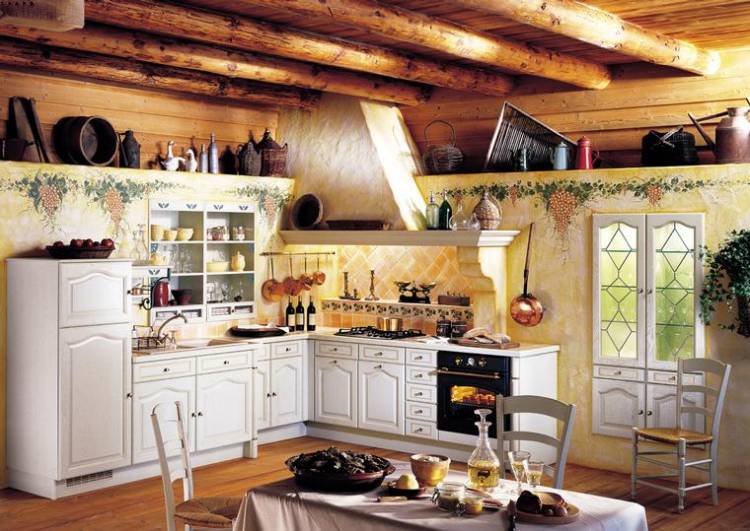 Кухня в деревенском стиле, фото дизайна интерьер