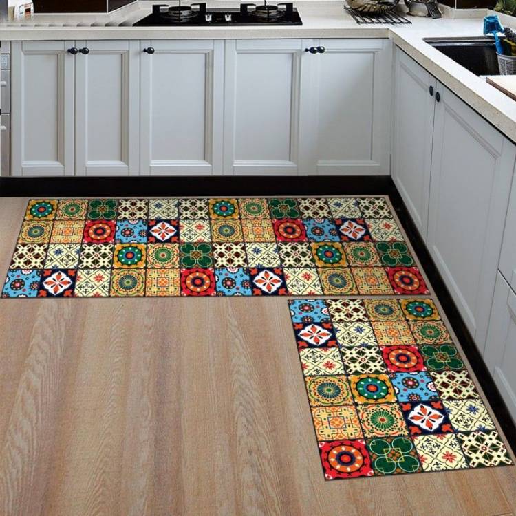 Современный коврик для кухни в богемном стиле, нескользящий моющийся длинный цветной напольный коврик с принтом в стиле бохо для гостиной, балкона, ванной комнаты
