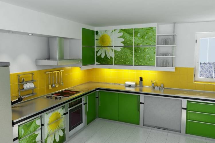 Кухни зеленого цвета и салатовые кухни