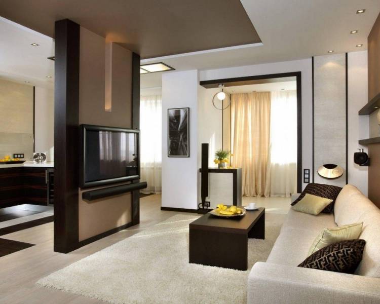 ТВ-зона в современном стиле в гостиной