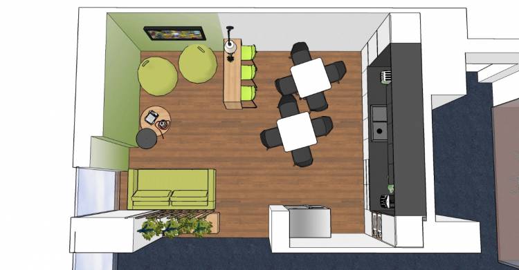 Дизайн интерьера кухни в офис