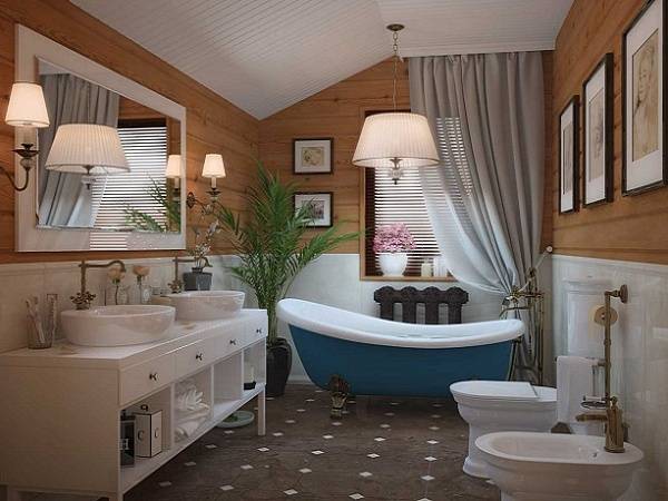 Дизайн ванной комнаты в частном дом