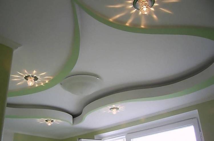 Дизайн потолков из гипсокартона на кух