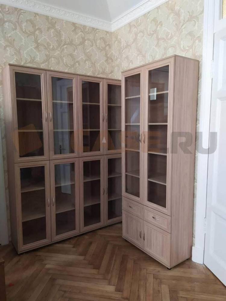 Закрытый книжный шкаф со стеклянными дверцами мод