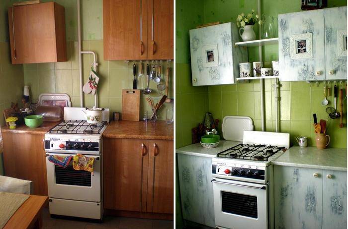 Как обновить старый кухонный гарнитур