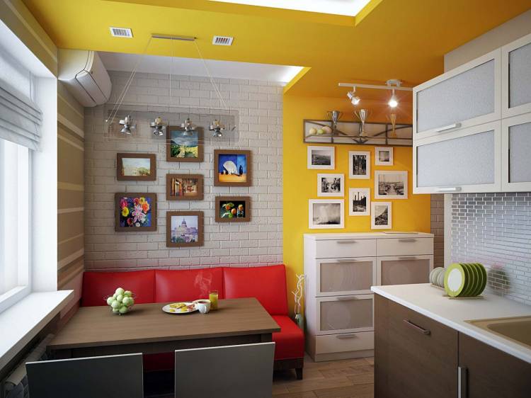 Дизайн узкой кухни с диваном: 122 фото дизайна