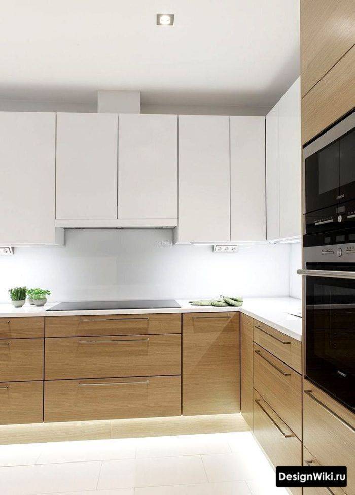 Дизайн кухни белая с деревом: 101+ идей дизайна