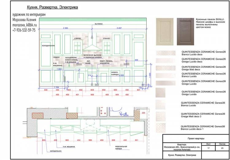 Документация интерьера, Квартира площадью