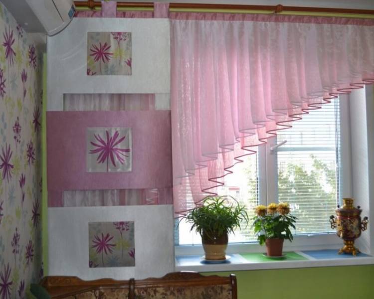 Варианты ассиметричных штор для кухни, гостиной и спальни