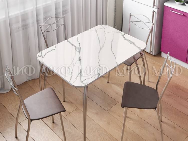 Стол обеденный прямоугольный Мрамор белый